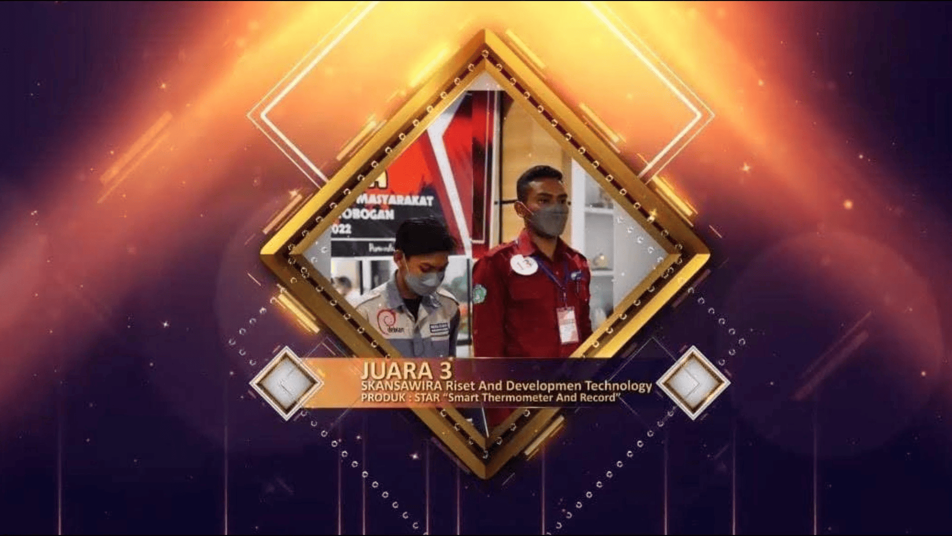 Juara 3 Krenova Kab. Grobogan - Juara 3 Krenova tingkat Kabupaten Grobogan dengan proyek Smart Thermometer and Record untuk penunjang Smart Library di SMK Negeri 1 Wirosari. (2021)